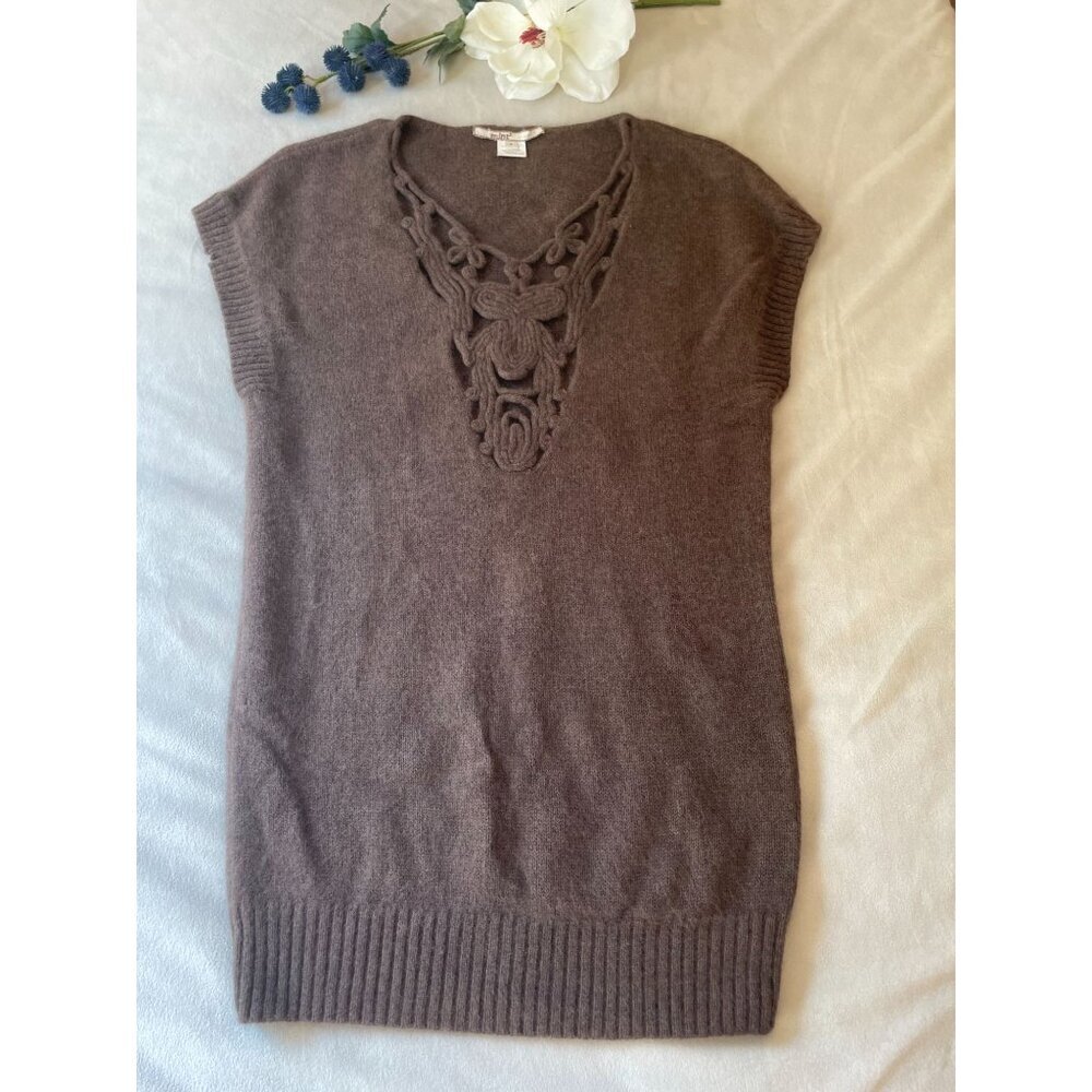 Rare Mint Women Wool Cashmere Knit Sweater Top Details & Ribbed Hem Y2K - Picture 2 of 13